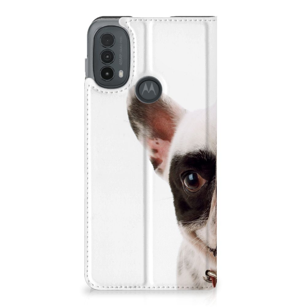 Motorola Moto E20 Hoesje maken Franse Bulldog hondenhoesje Franse Bulldog aanzicht