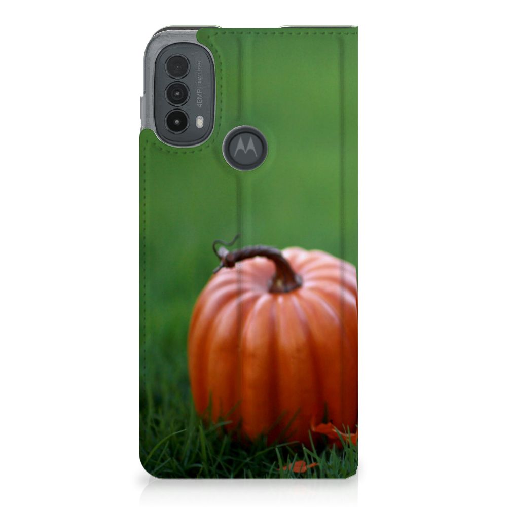 Motorola Moto E20 Hoesje maken Kitten pompoen design front