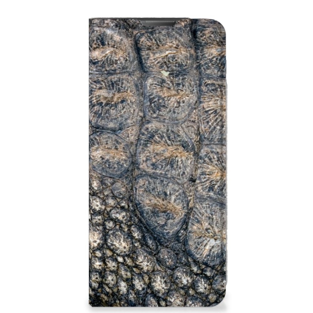 Motorola Moto E20 Hoesje maken Krokodillenprint krokodillenprint stand case voorkant