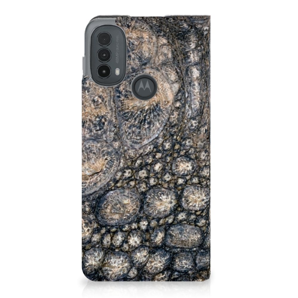 Motorola Moto E20 Hoesje maken Krokodillenprint krokodillenprint achteraanzicht
