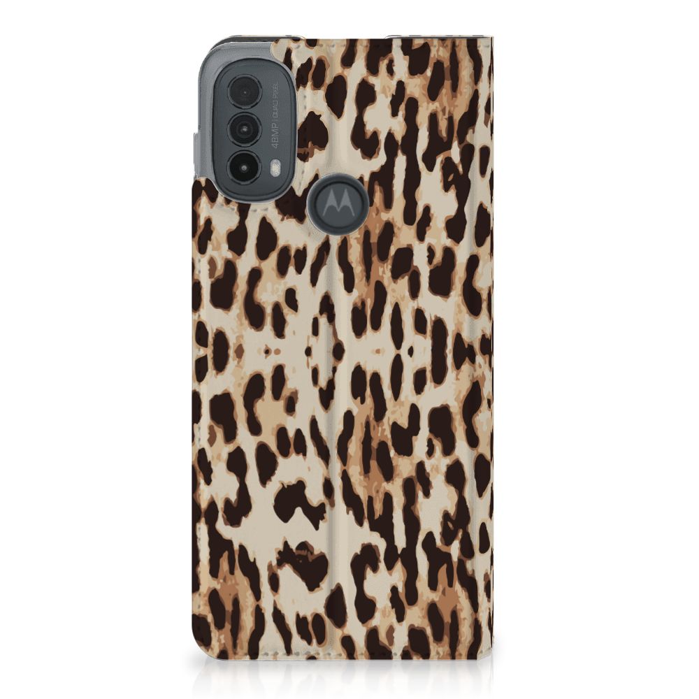 Motorola Moto E20 Hoesje maken Leopard hoesje luipaardprint achterkant