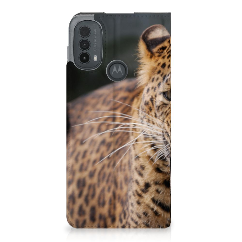 Motorola Moto E20 Hoesje maken Luipaard hoesje luipaard design voorkant