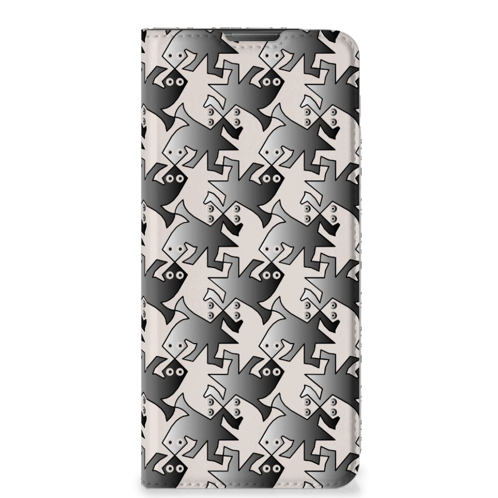 Motorola Moto E20 Hoesje maken Salamander Grey hoesje salamanders ontwerp voorkant