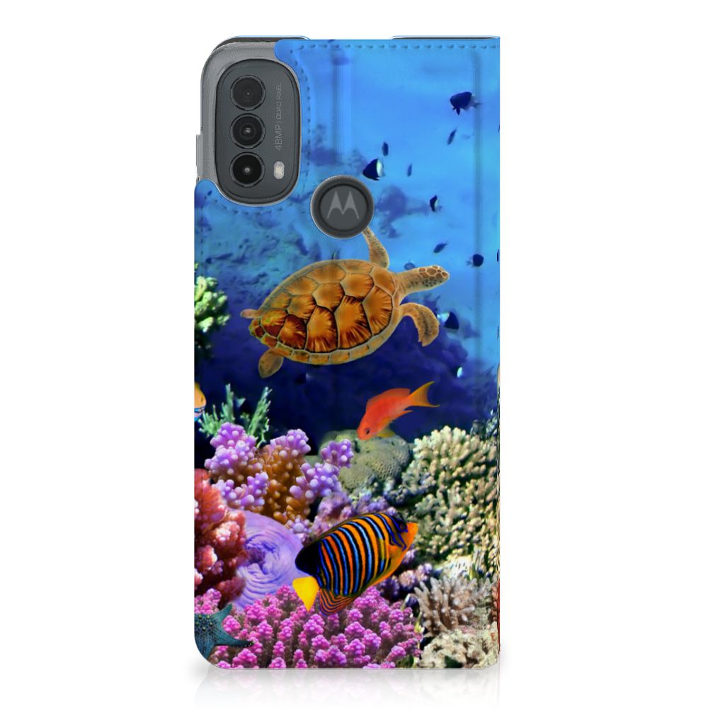 Motorola Moto E20 Hoesje maken Vissen case tropical vissen onderwater uitzicht