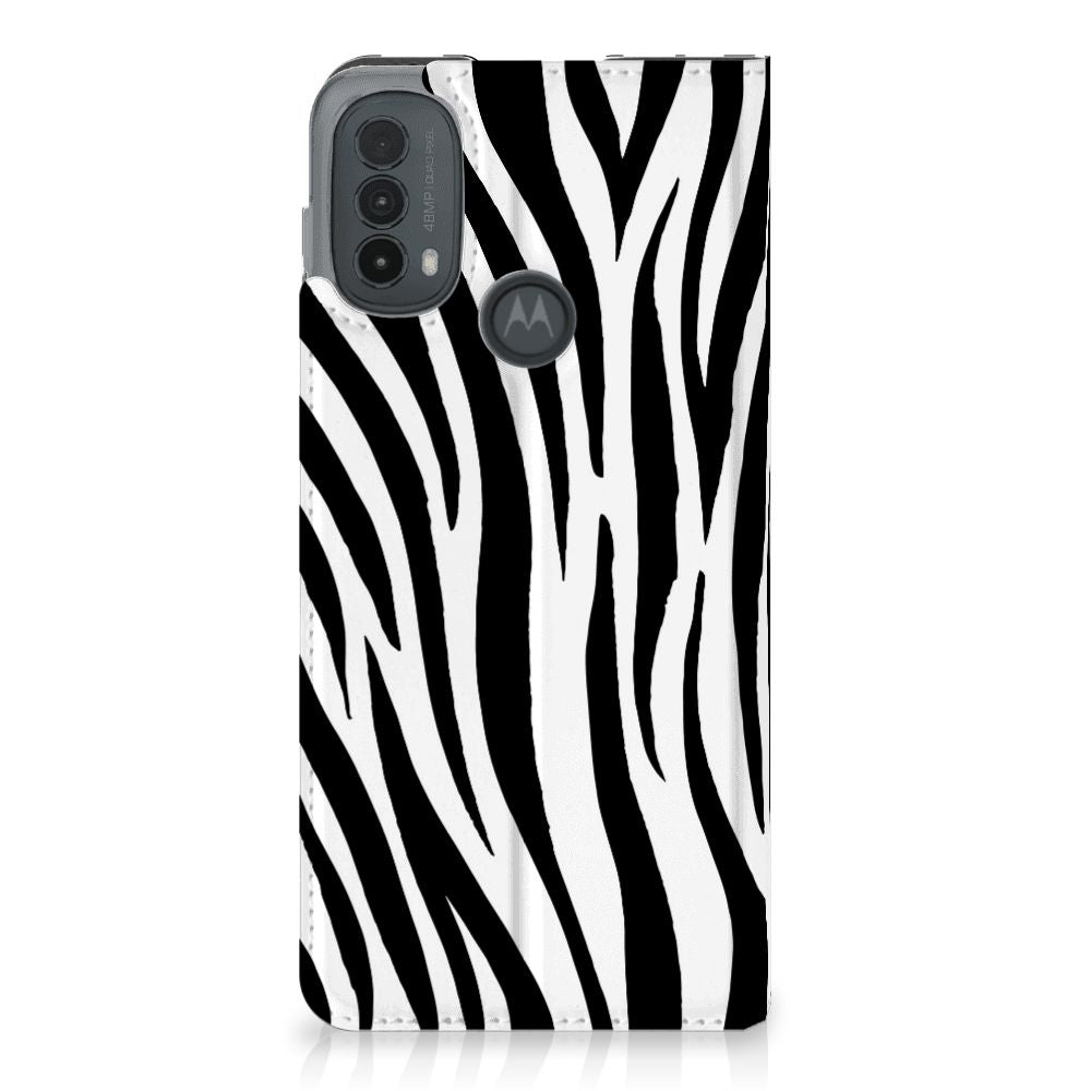 Motorola Moto E20 Hoesje maken Zebra zebra strepen design achterkant