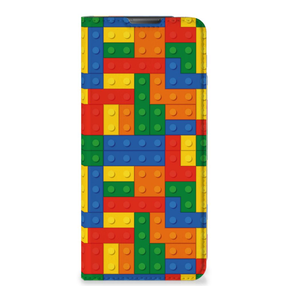 Motorola Moto E20 Hoesje met Magneet Blokken design Lego voorkant