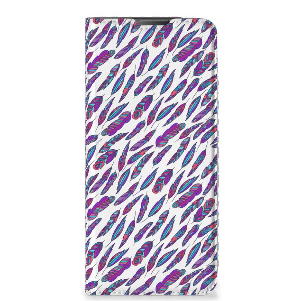 Motorola Moto E20 Hoesje met Magneet Feathers Color voorkant
