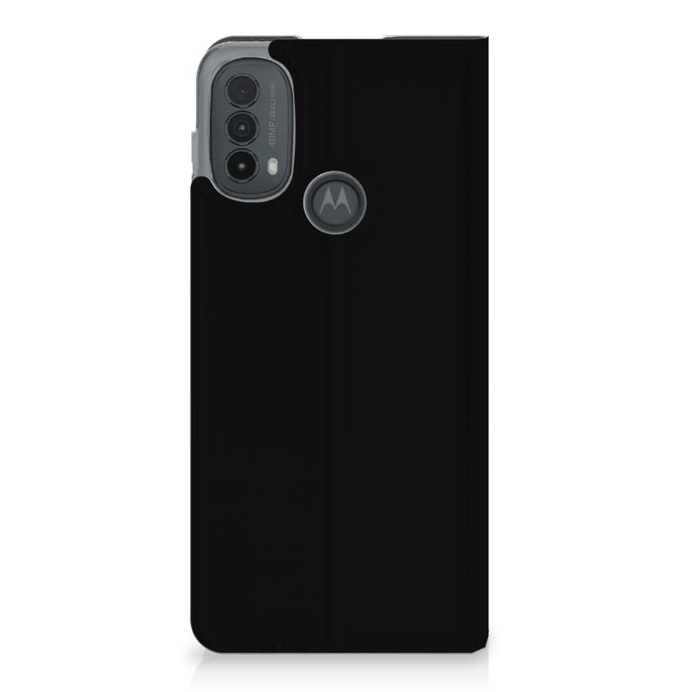 Motorola Moto E20 Magnet Case Boho Beach zwart achterzijde