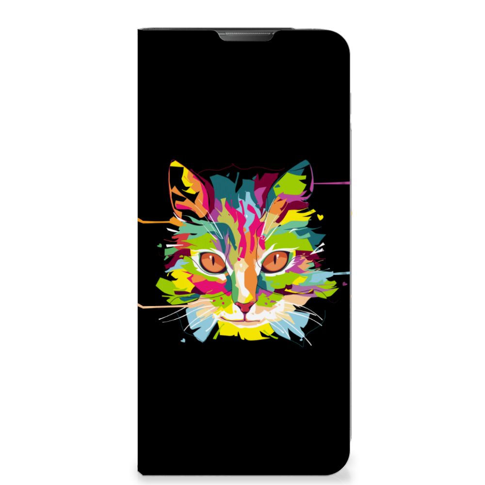 Motorola Moto E20 Magnet Case Cat Color voorkant