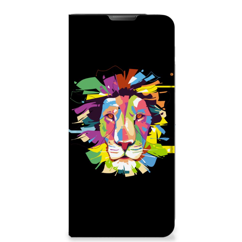 Motorola Moto E20 Magnet Case Lion Color vooraanzicht