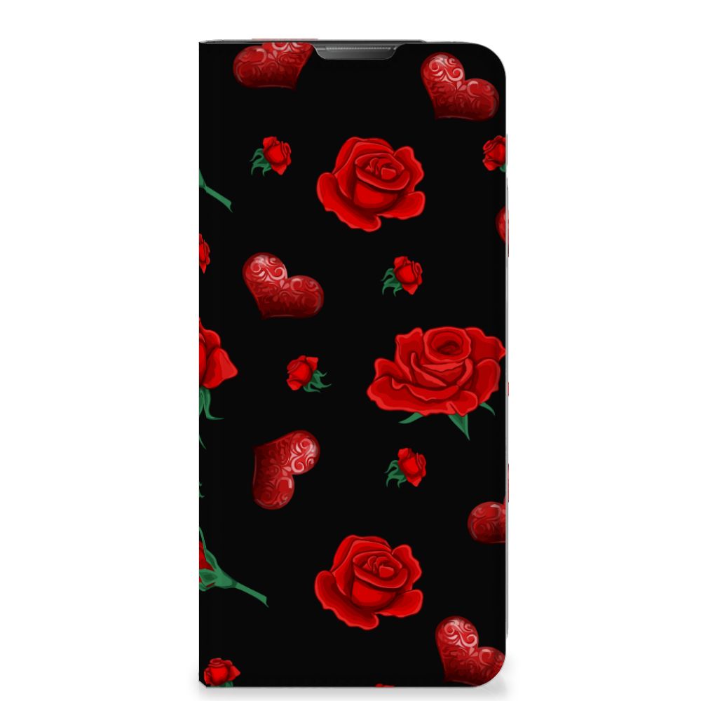 Motorola Moto E20 Magnet Case Valentine rozen harten design voorkant