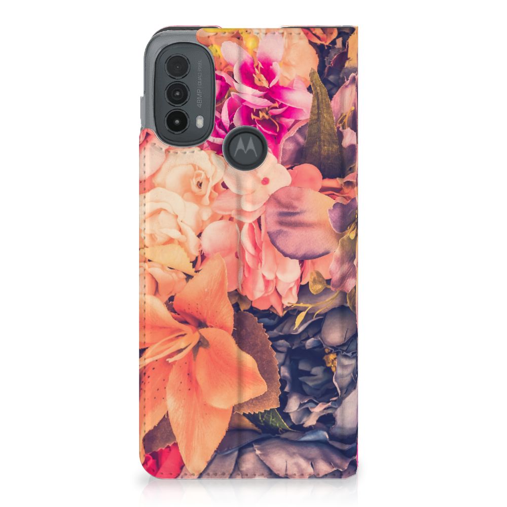 Motorola Moto E20 Smart Cover Bosje Bloemen bloemen design achterkant