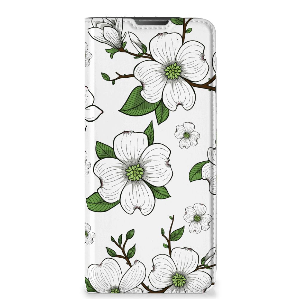 Motorola Moto E20 Smart Cover Dogwood Flowers aanzicht design