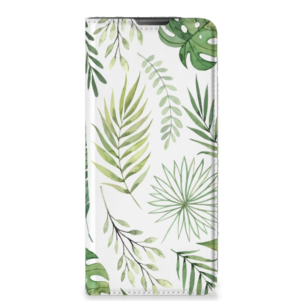 Motorola Moto E20 Smart Cover Leaves bladeren design voorkant