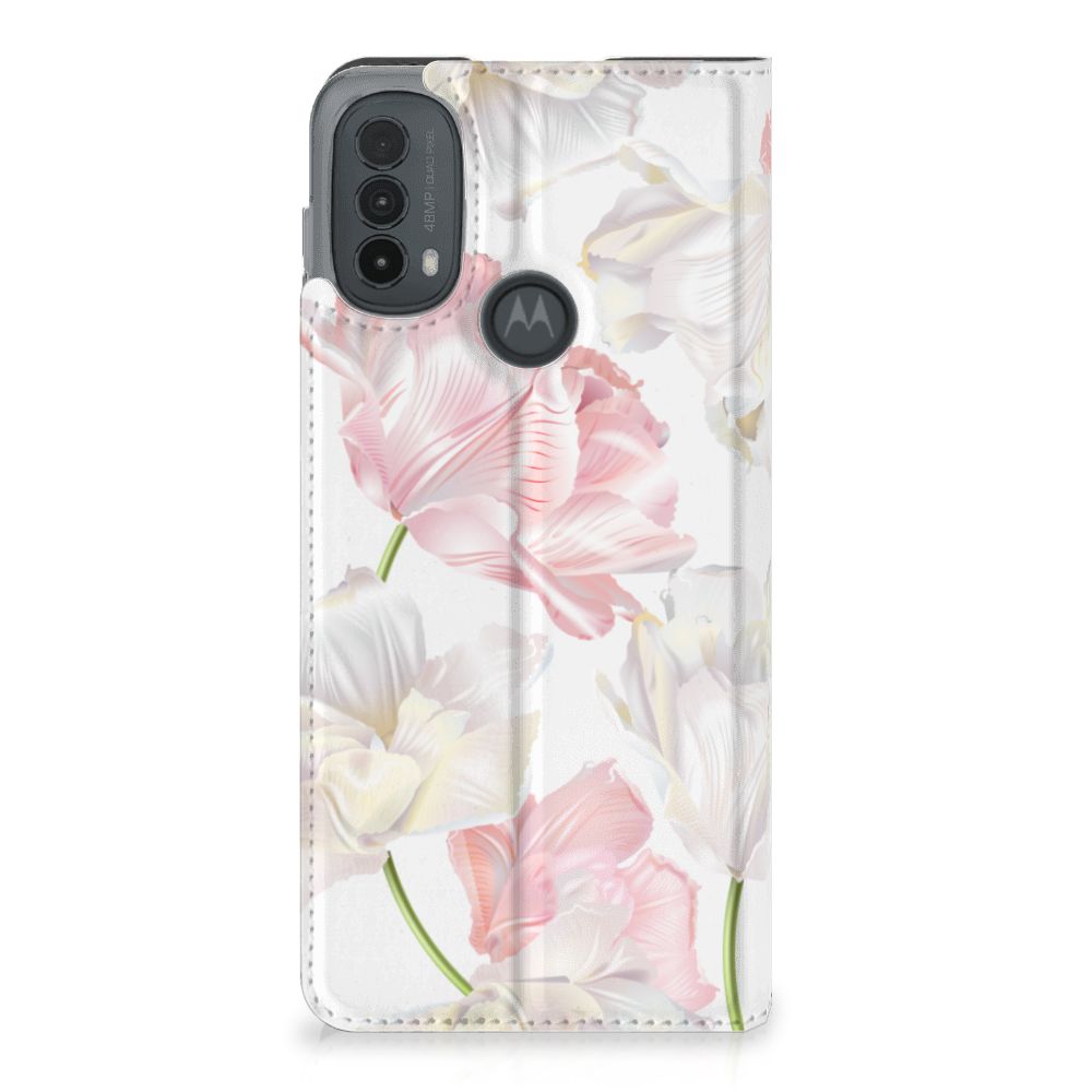 Motorola Moto E20 Smart Cover Lovely Flowers bloemen voorkant