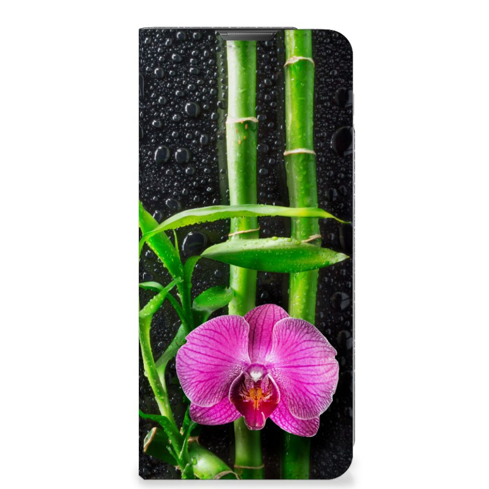 Motorola Moto E20 Smart Cover Orchidee designhoesje orchidee voorzijde