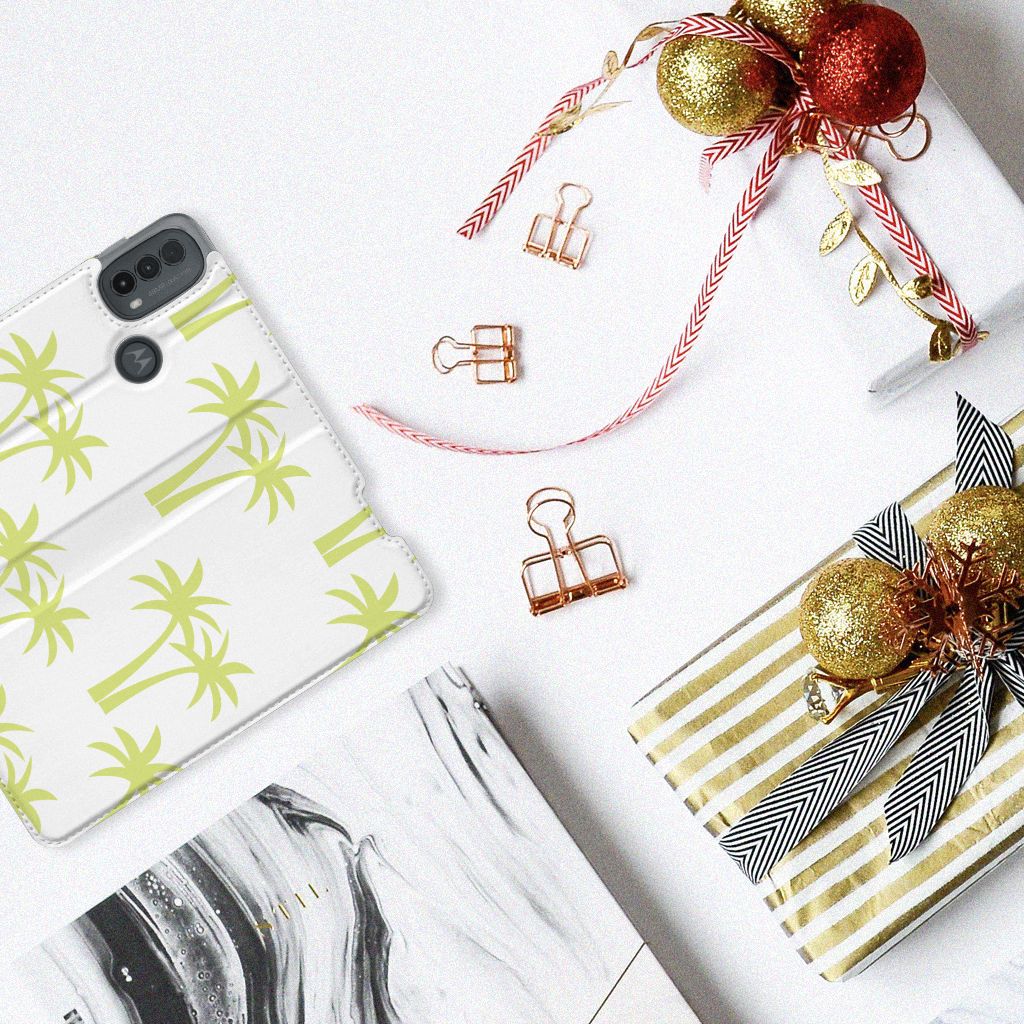 Motorola Moto E20 Smart Cover Palmtrees design palmbomen aanzicht