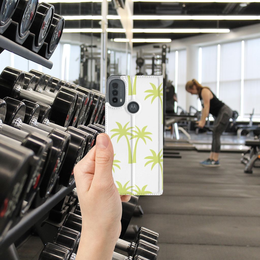 Motorola Moto E20 Smart Cover Palmtrees design palmbomen aanzicht