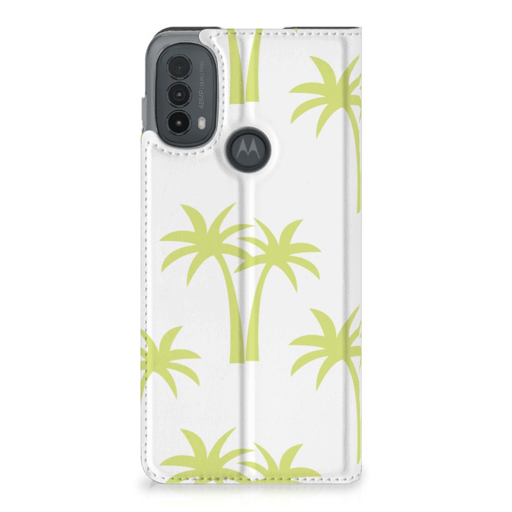 Motorola Moto E20 Smart Cover Palmtrees palmbomen design aanzicht