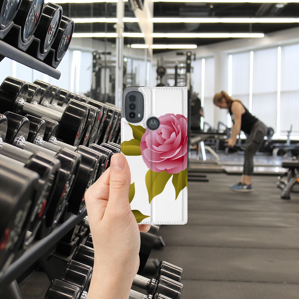 Motorola Moto E20 Smart Cover Roses hand weightlifting gym