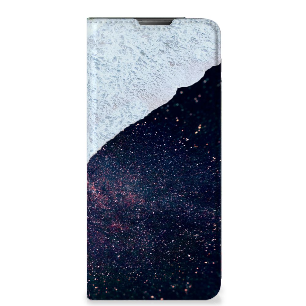 Motorola Moto E20 Stand Case Sea in Space voorzijde ontwerp sterren zee