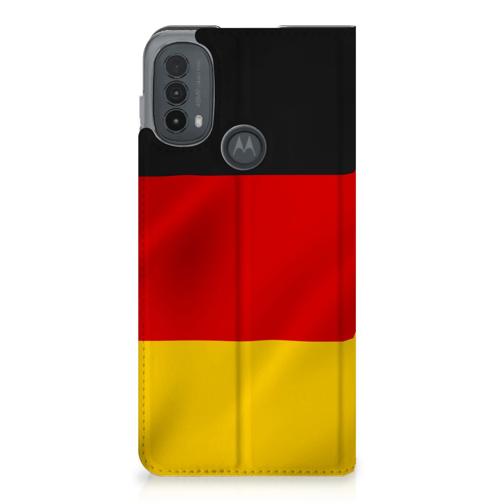 Motorola Moto E20 Standcase Duitsland vlag Duitsland voorkant