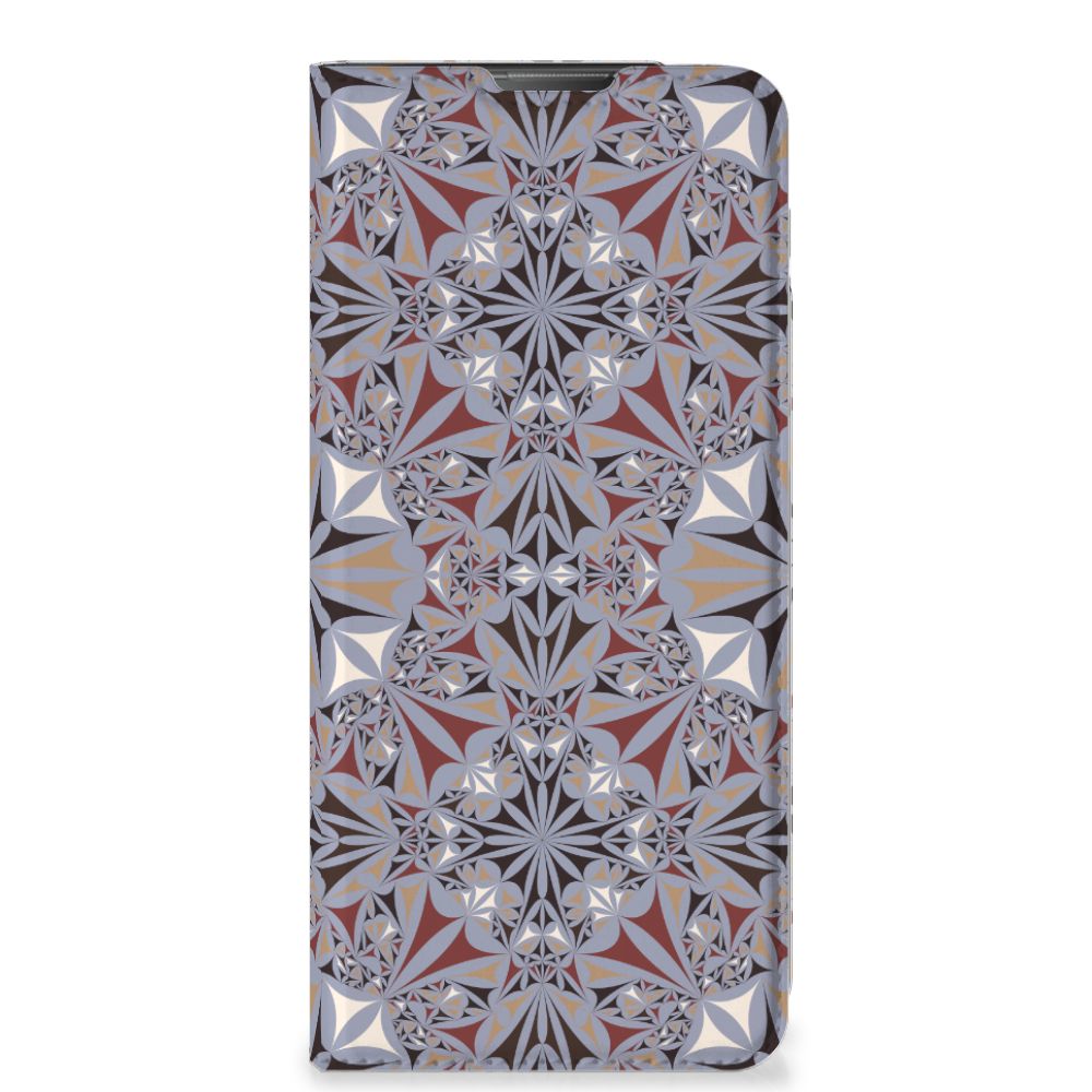 Motorola Moto E20 Standcase Flower Tiles design Flower Tiles voorkant