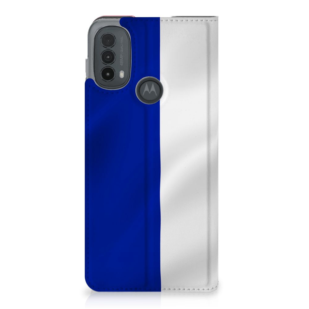 Motorola Moto E20 Standcase Frankrijk vlag ontwerp voorkant