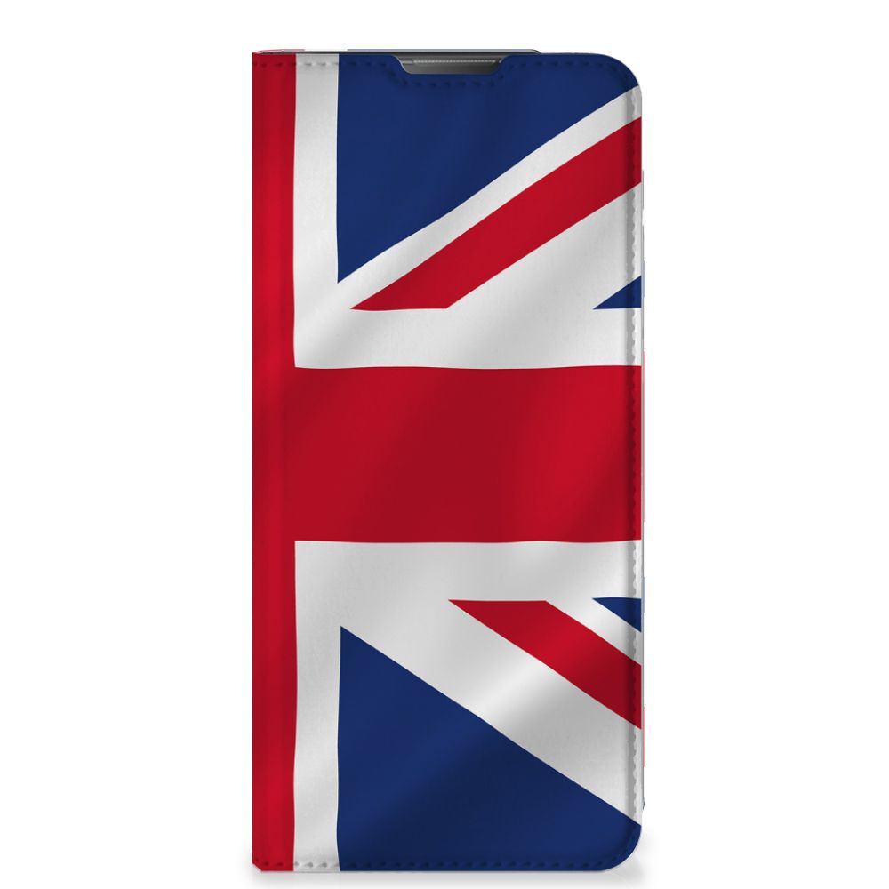 Motorola Moto E20 Standcase Groot-Brittannië vlag design voorkant