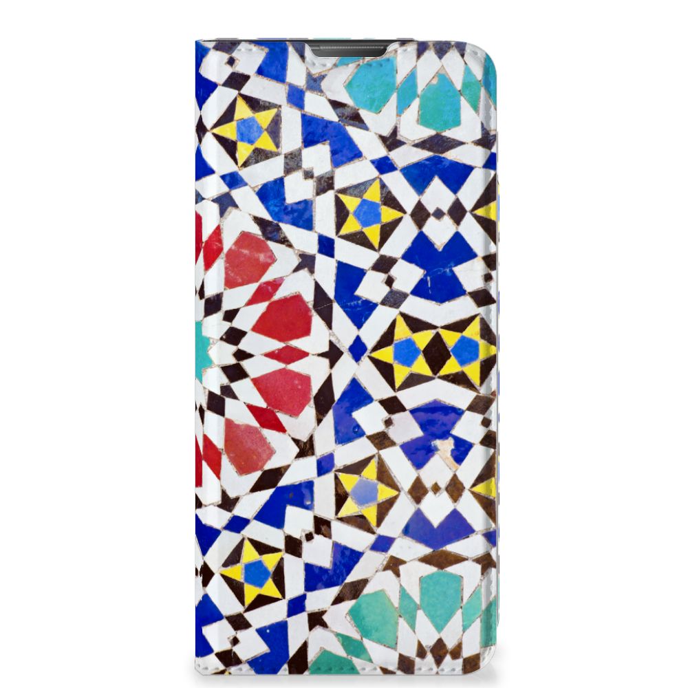 Motorola Moto E20 Standcase Mozaïek design hoesje mozaïek voorkant