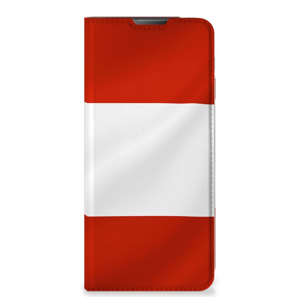 Motorola Moto E20 Standcase Oostenrijk design vlag voorkant