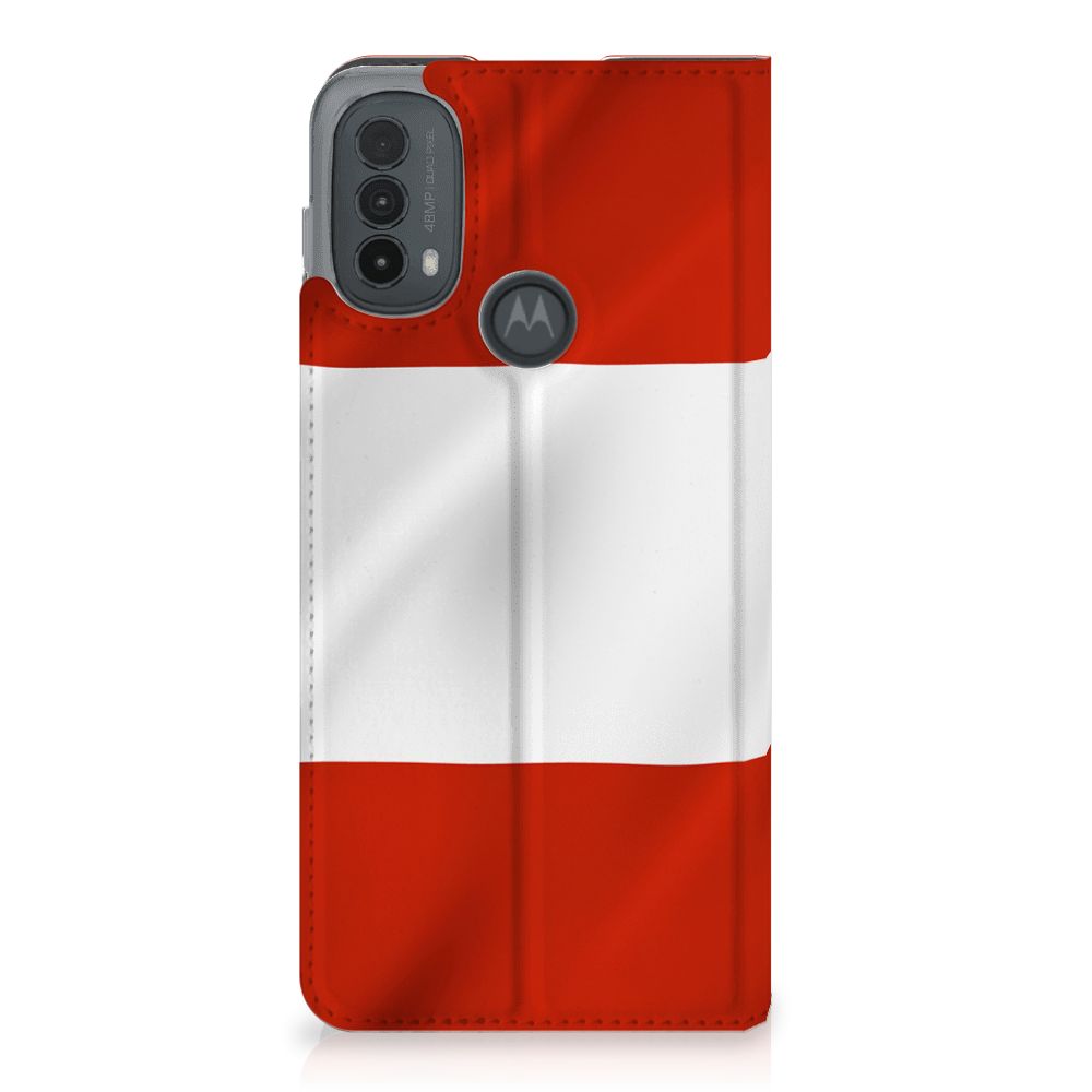 Motorola Moto E20 Standcase Oostenrijk design Oostenrijk aanzicht