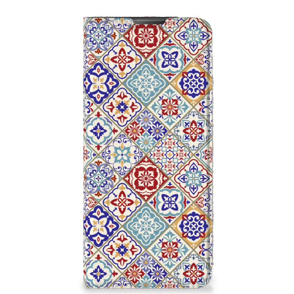 Motorola Moto E20 Standcase Tiles Color design voorzijde