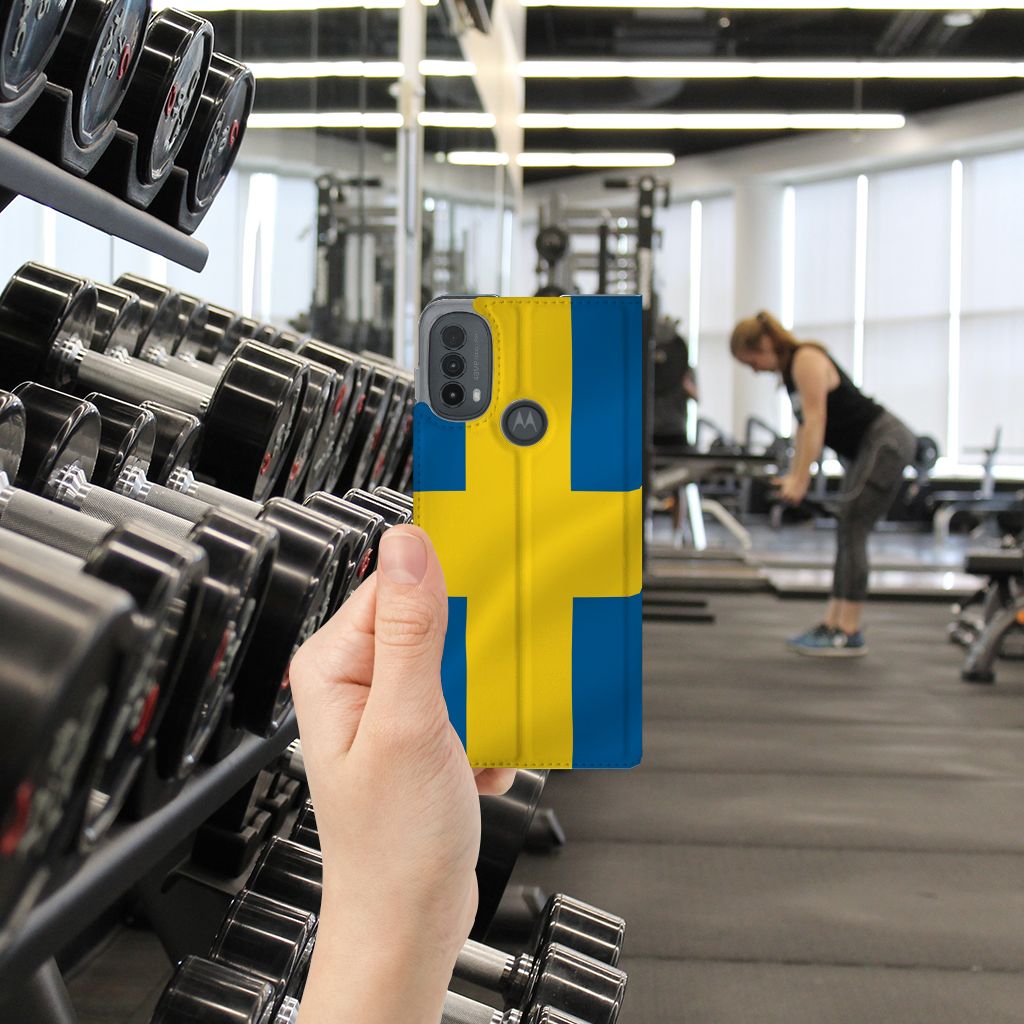 Motorola Moto E20 Standcase Zweden sport fitness hand  welzijn gym