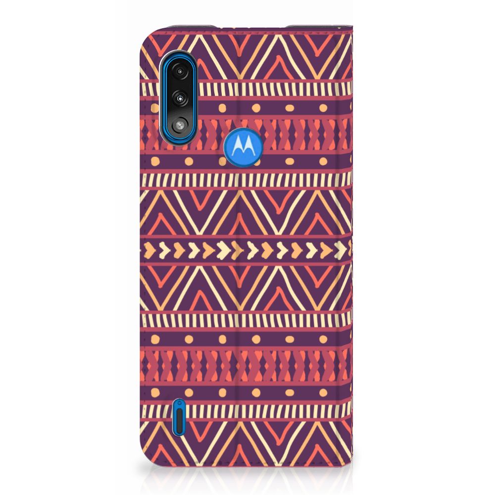 Motorola Moto E7 Power | E7i Power Hoesje met Magneet Aztec Paars achterkant