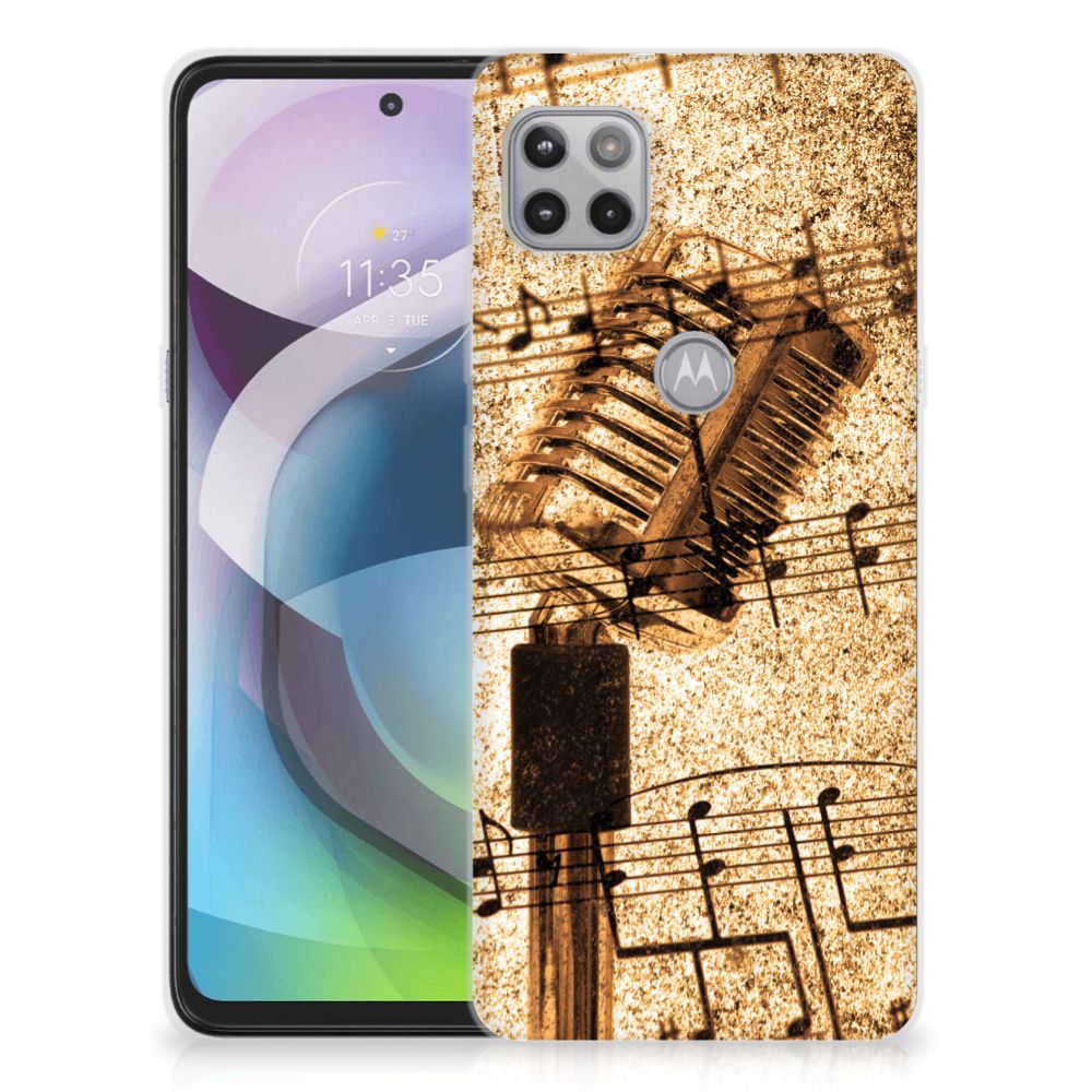 Motorola Moto G 5G Siliconen Hoesje met foto Bladmuziek B2C Telecom