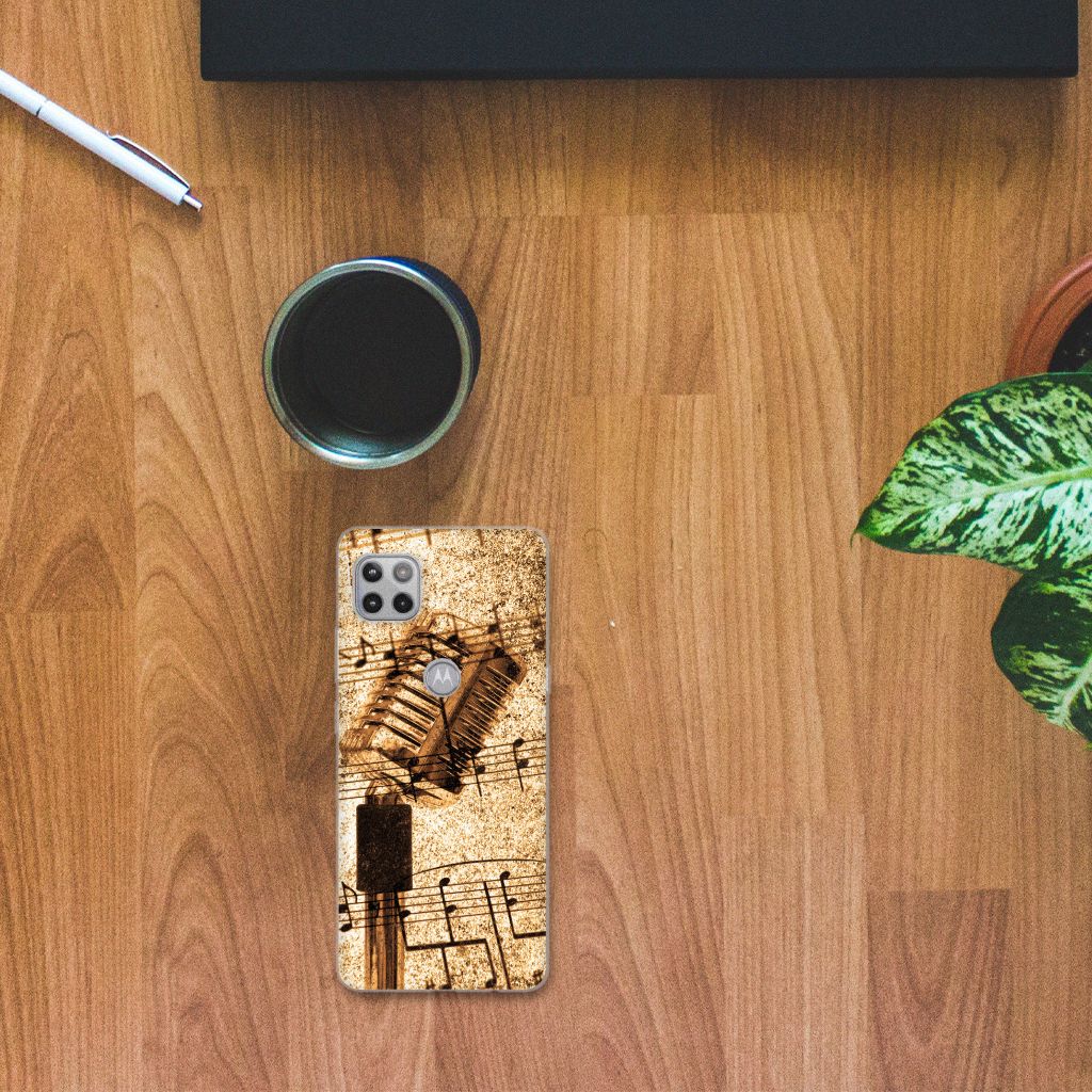 Motorola Moto G 5G Siliconen Hoesje met foto Bladmuziek B2C Telecom
