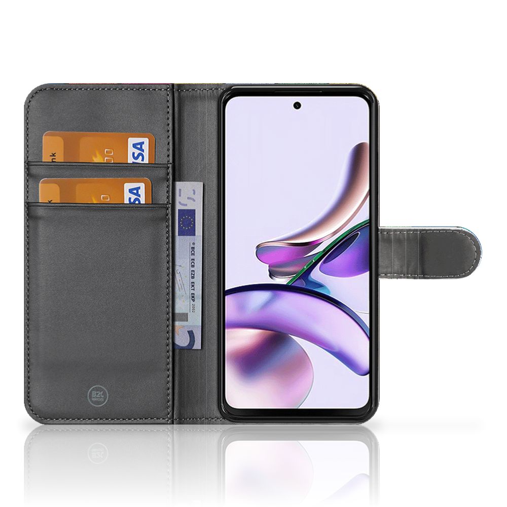 Motorola Moto G13 | G23 Book Style Case Wood Heart - Cadeau voor je Vriend met meerdere pasjes sleuven.