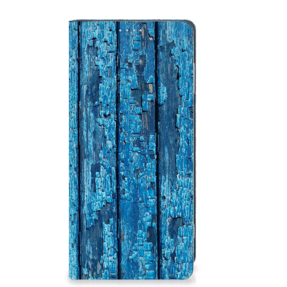 Motorola Moto G13 | G23 Book Wallet Case Wood Blue blauw hout design front