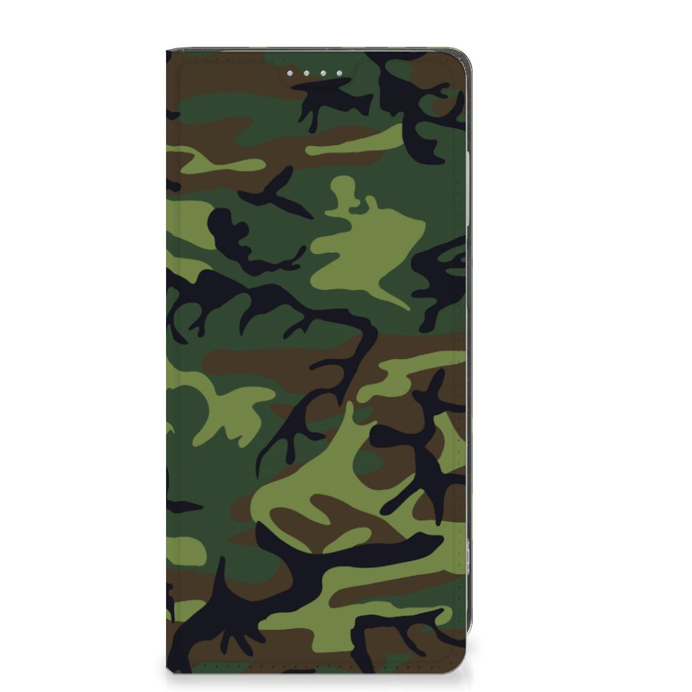 Motorola Moto G13 | G23 Hoesje met Magneet Army Dark camouflage design voorzijde