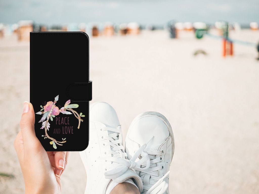 Motorola Moto G13 | G23 Leuk Hoesje Boho Text hand met telefoonhoesje strand
