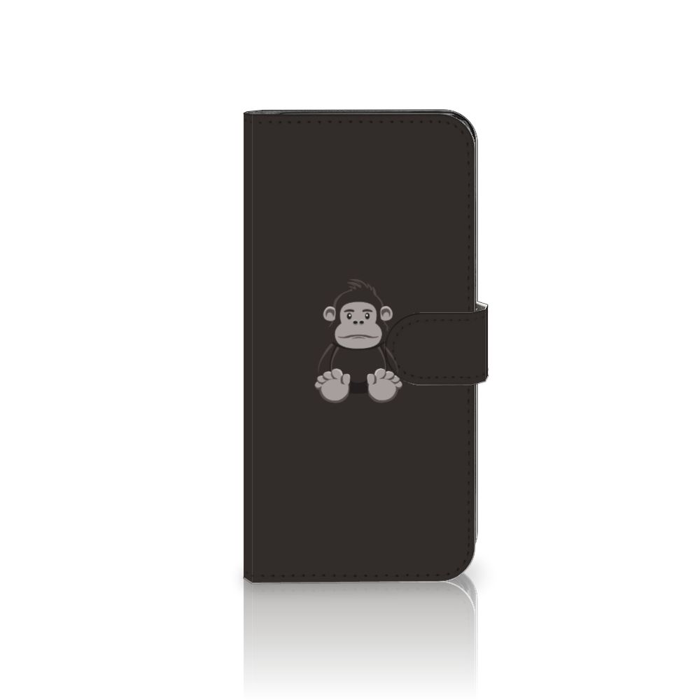 Motorola Moto G13 | G23 Leuk Hoesje Gorilla flipcase gorilla knuffelversie zwart