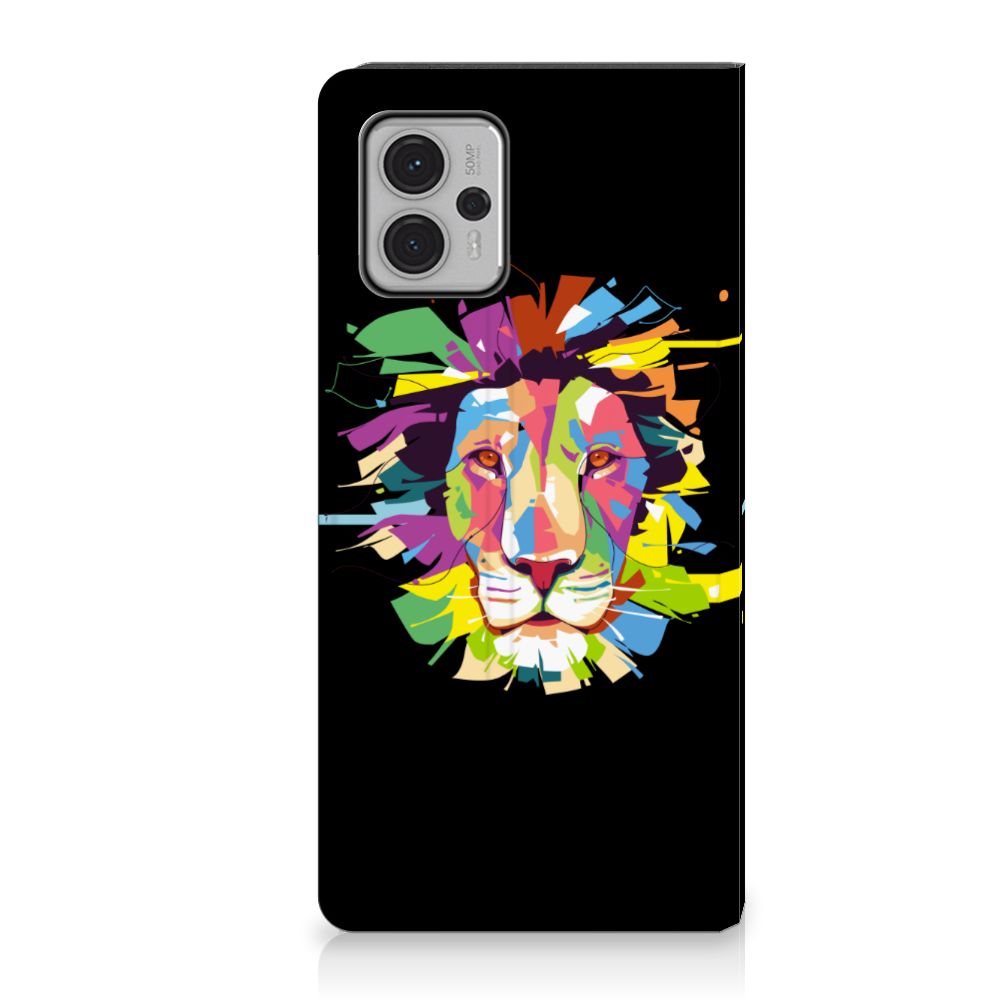 Motorola Moto G13 | G23 Magnet Case Lion Color frontzijde