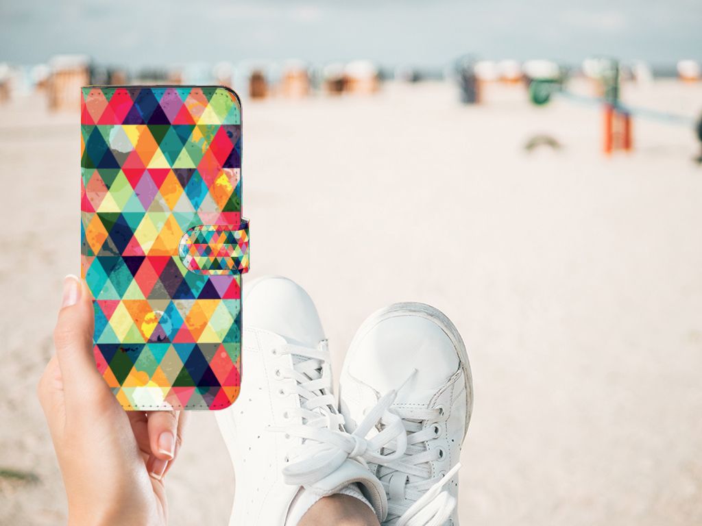 Motorola Moto G13 | G23 Telefoon Hoesje Geruit met kleurrijk ruitjesdesign, ideaal als cadeau voor usegemak en bescherming.