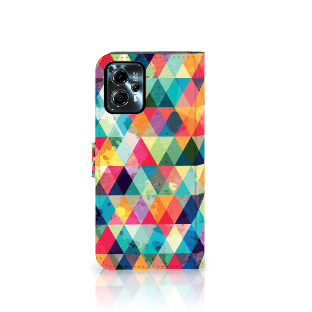 Motorola Moto G13 | G23 Telefoon Hoesje Geruit in kleurrijk ruitjes design voor optimale bescherming en uitstraling 🎨
