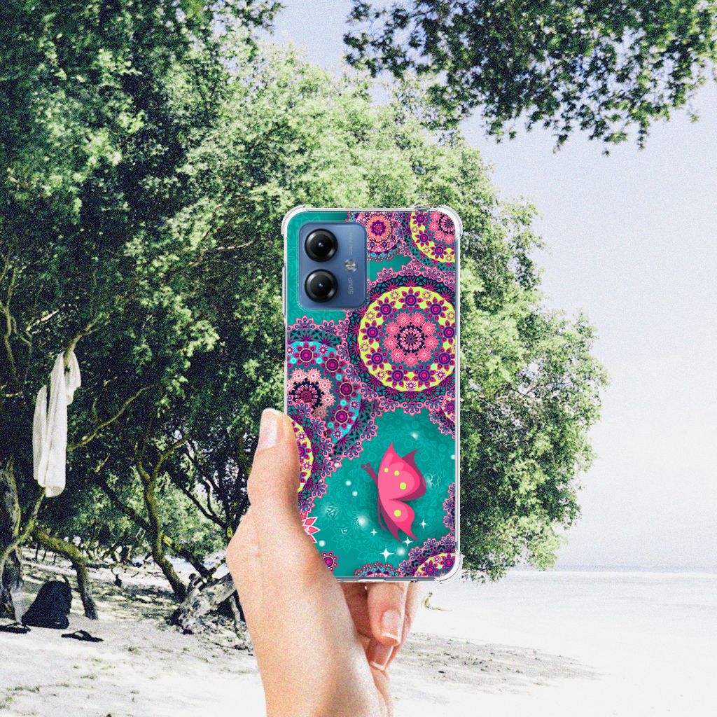 Motorola Moto G14 Back Cover Cirkels en Vlinders B2C Telecom