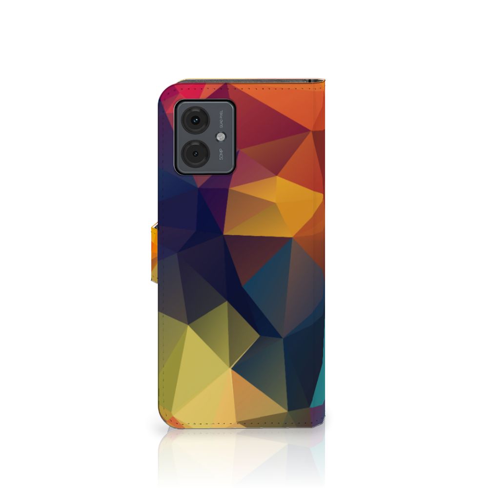 Motorola Moto G14 Book Case Polygon Color boekhoes kunstzinnig design asymmetrisch