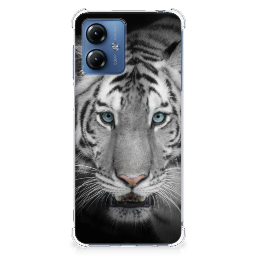 Motorola Moto G14 Case Anti-shock Tijger tijger design voorkant