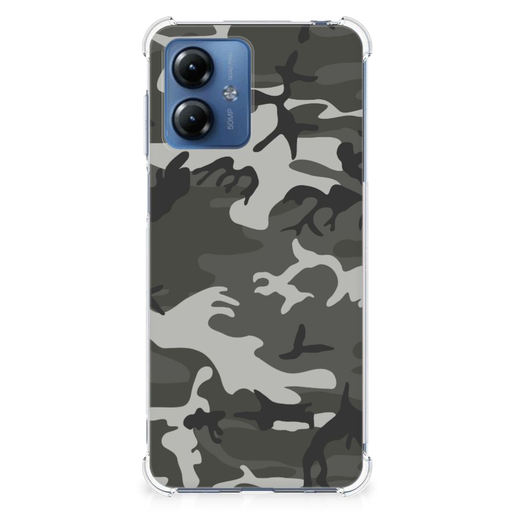 Motorola Moto G14 Doorzichtige Silicone Hoesje Army Light B2C Telecom
