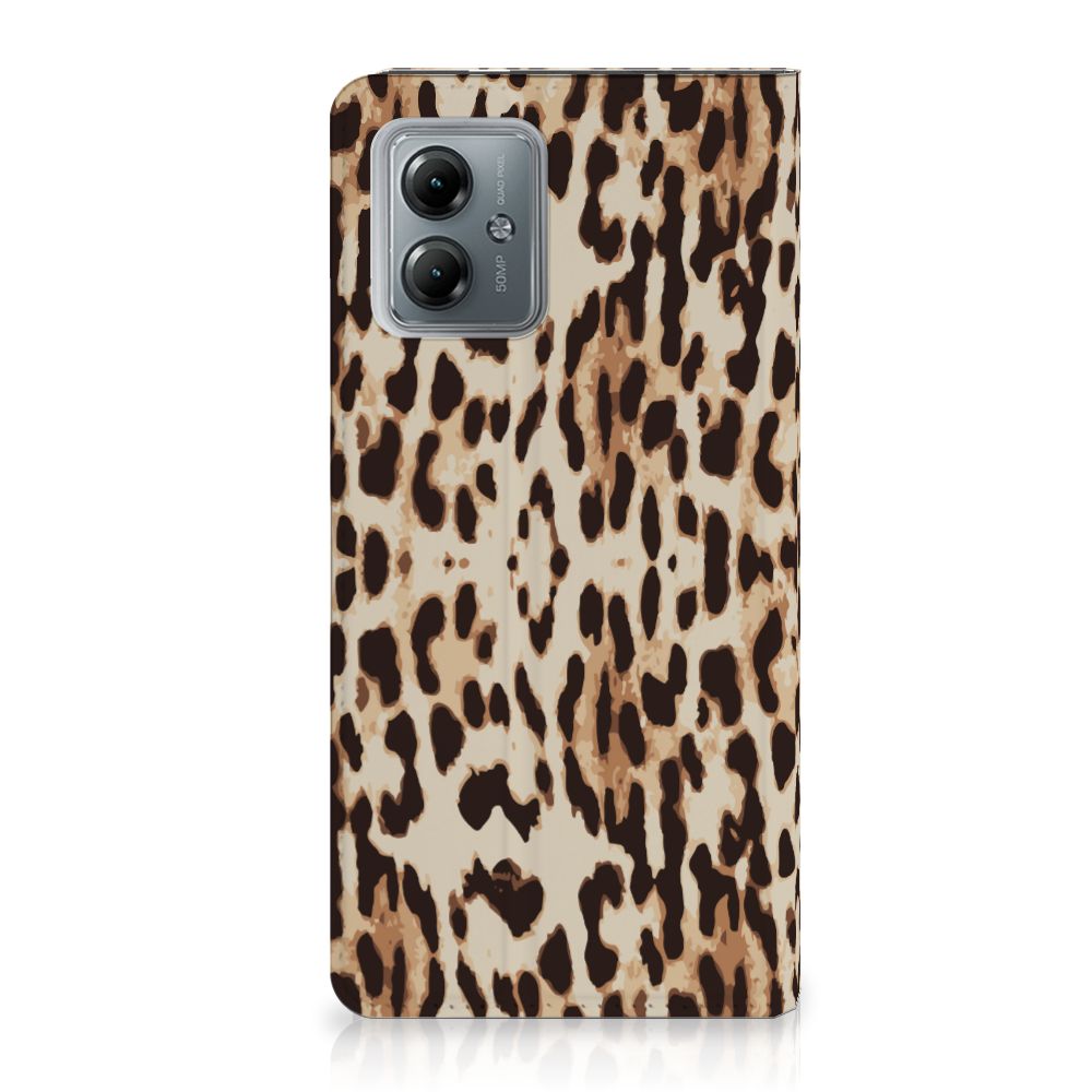 Motorola Moto G14 Hoesje maken Leopard hoesje luipaardprint voorkant